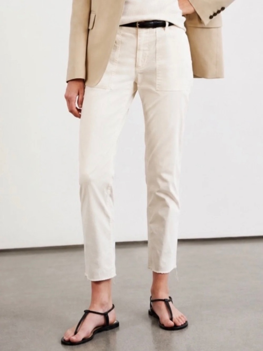 NILI LOTAN Jenna Corduroy Pants in Ivory - 4